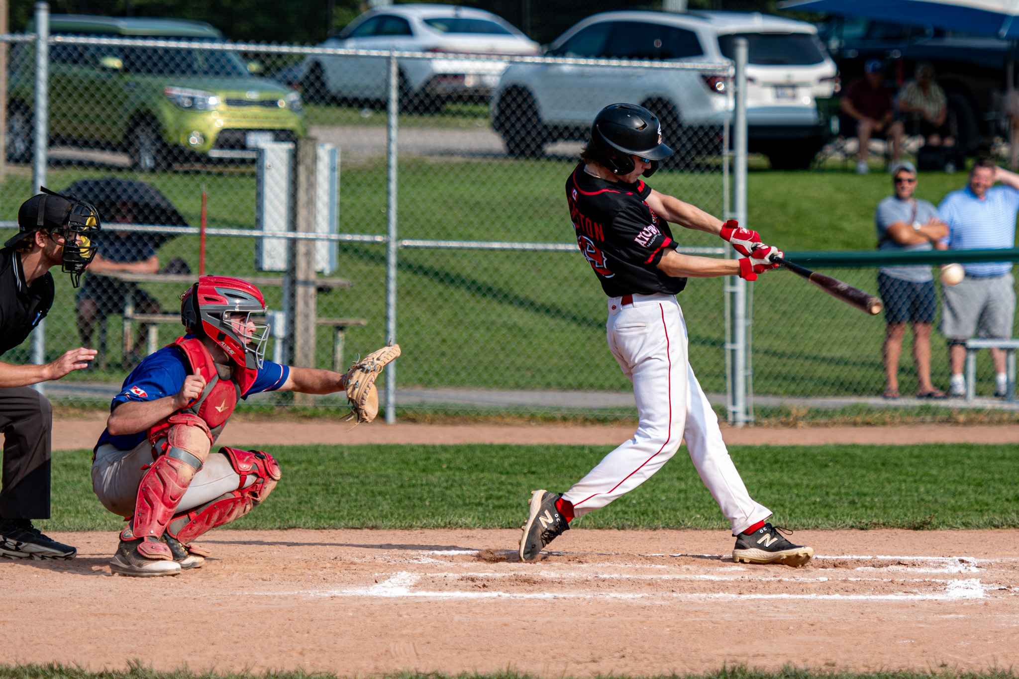 St. Thomas Cardinals Wyatt Allerston connects for one of his three singles.
