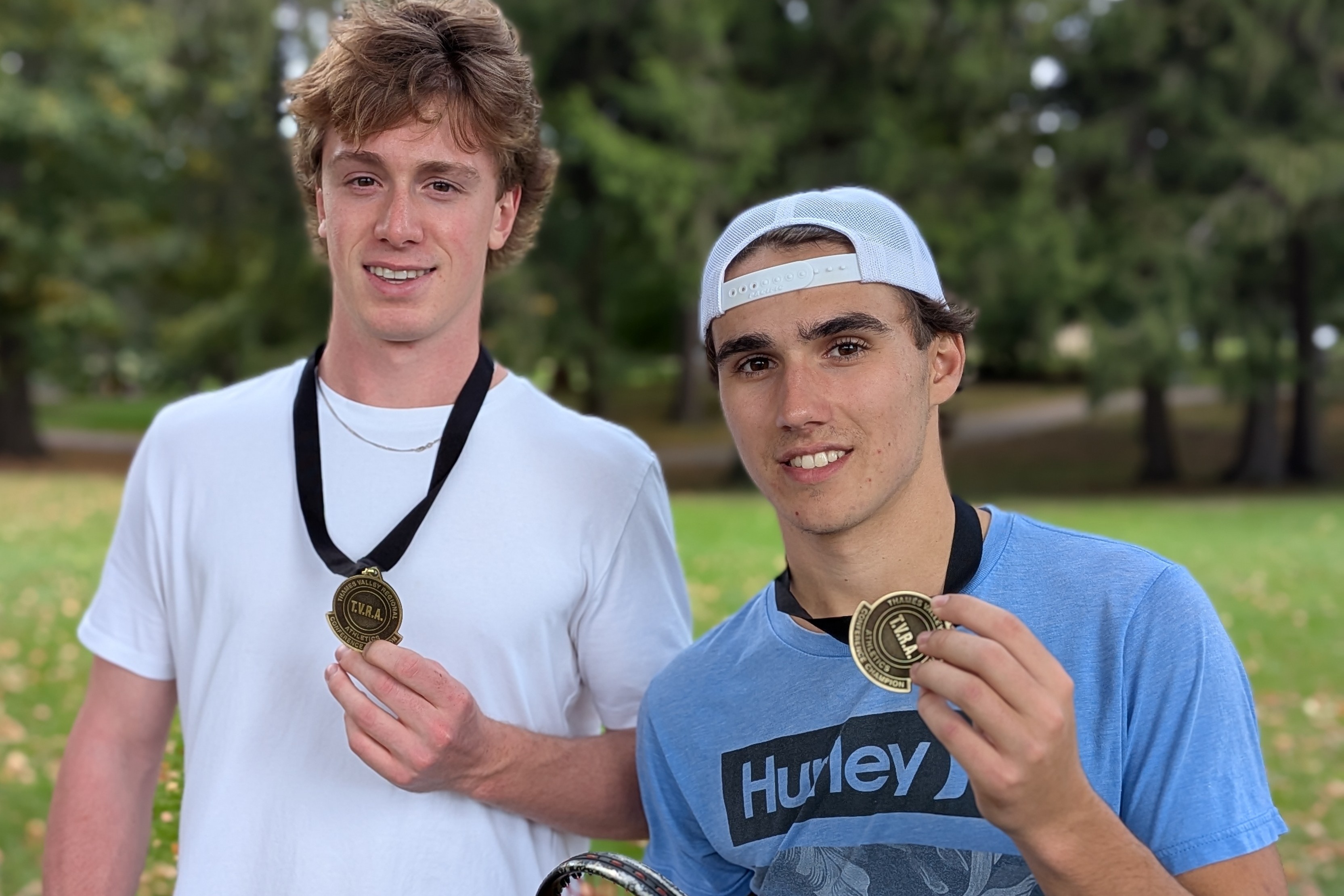 Tillsonburg Glendale's Jack Bruder and Lennen Reimer, boys doubles champs.
