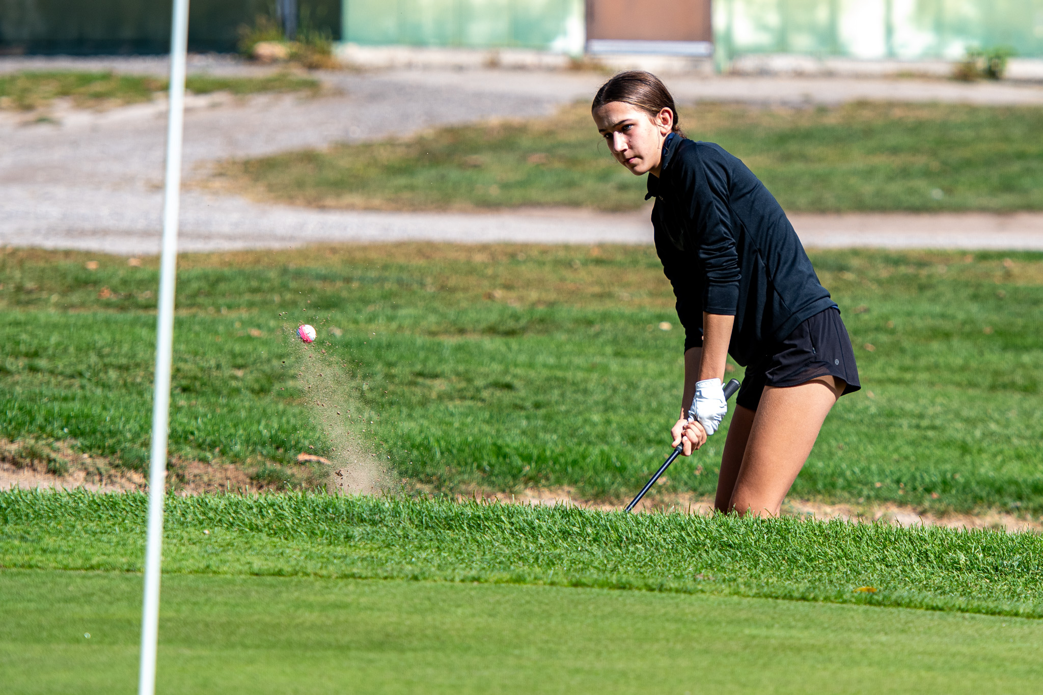 Banting Broncos Ruby Mellors from the sand bunker.