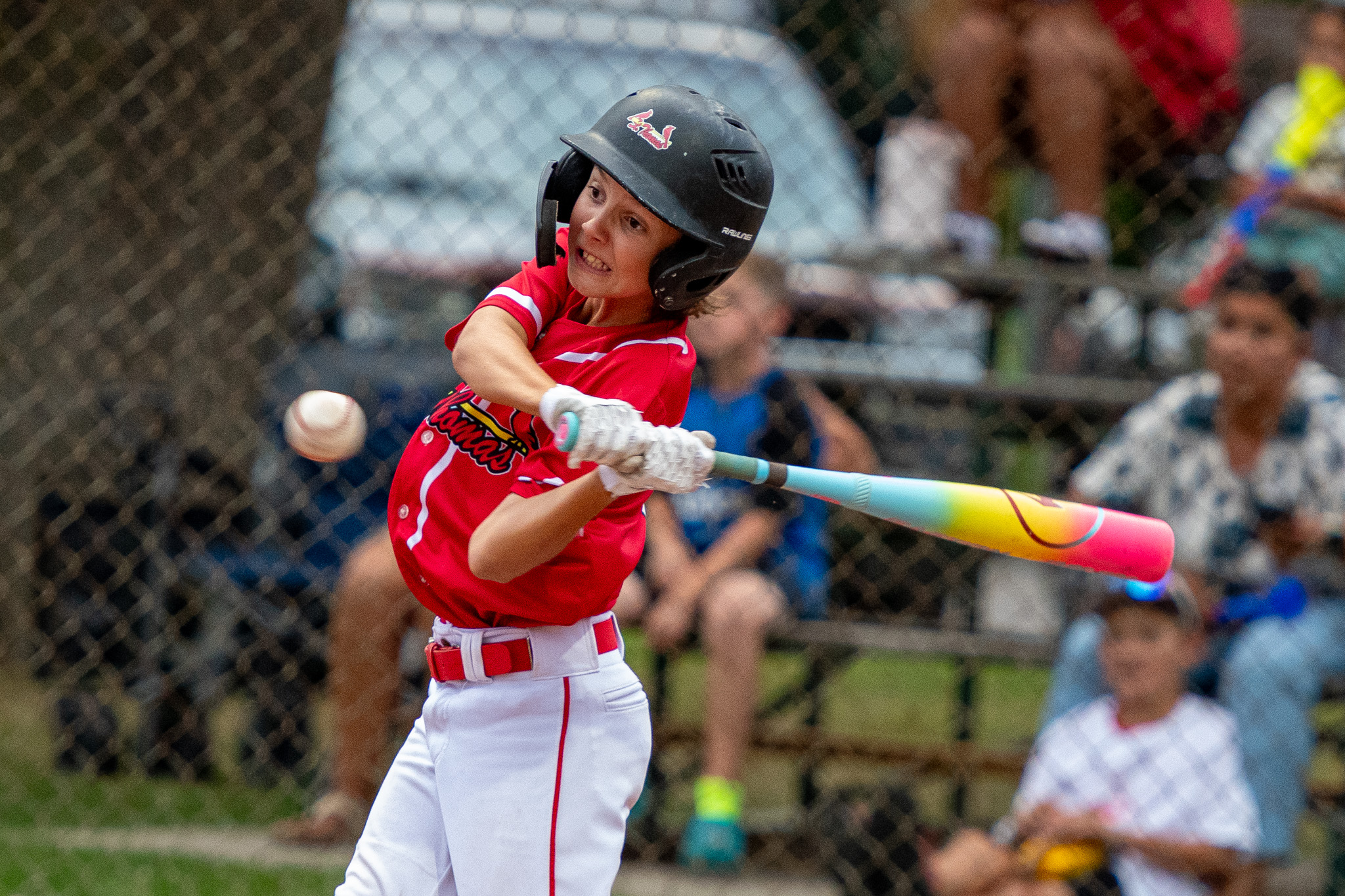 St. Thomas Cardinals Zion Gibbons sets to make contact.
