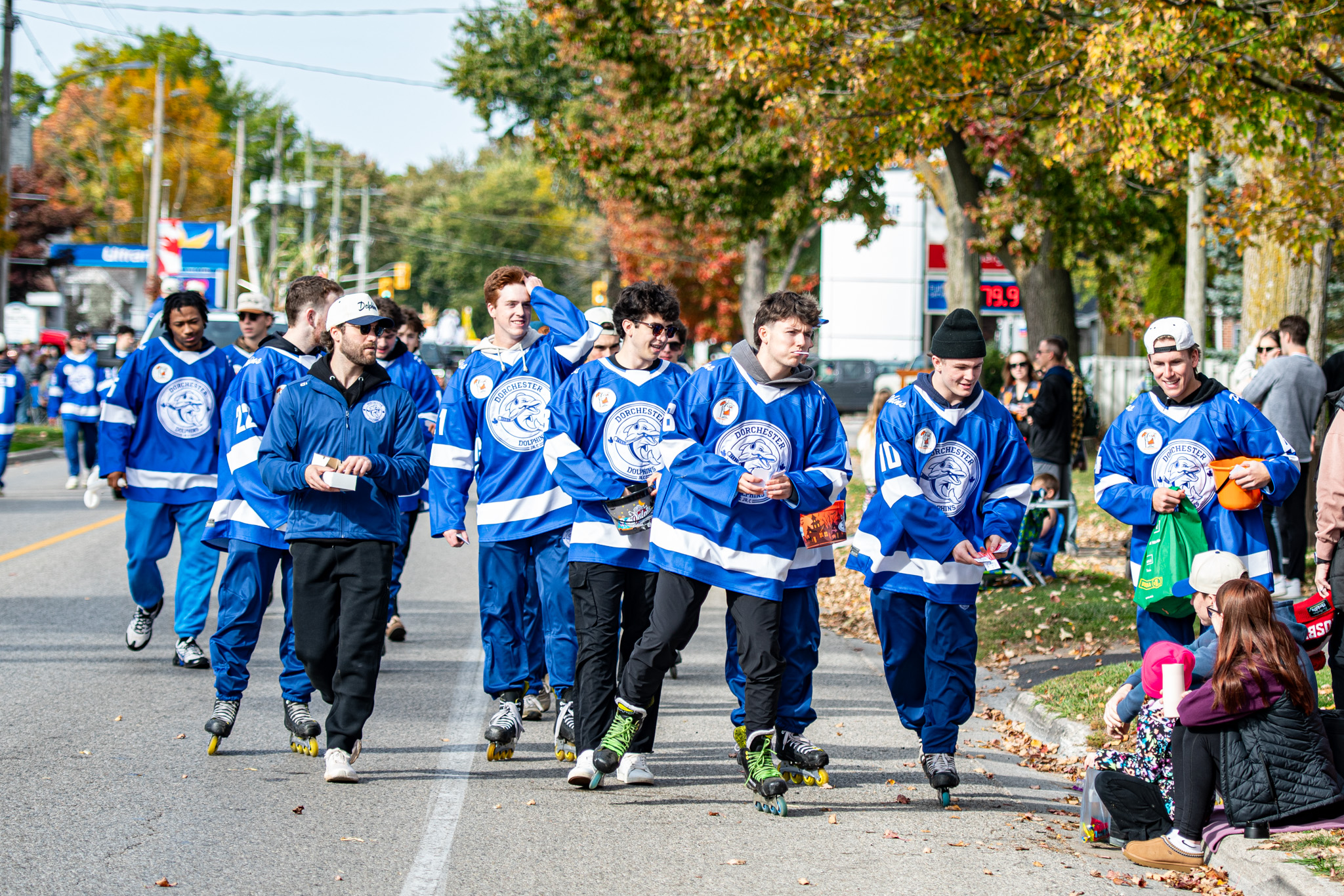 The Dorchester Dolphins were out haunting along the parade route!